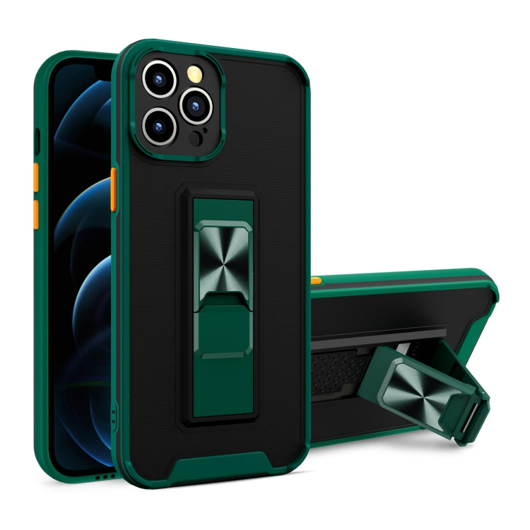 For iPhone 12 mini Dual-color Skin Feel TPU + PC Magnetic Shockproof Case with Invisible Holder
