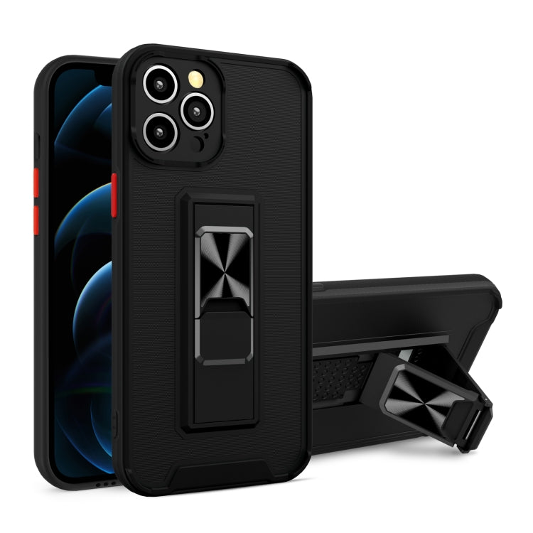 For iPhone 12 Pro Dual-color Skin Feel TPU + PC Magnetic Shockproof Case with Invisible Holder