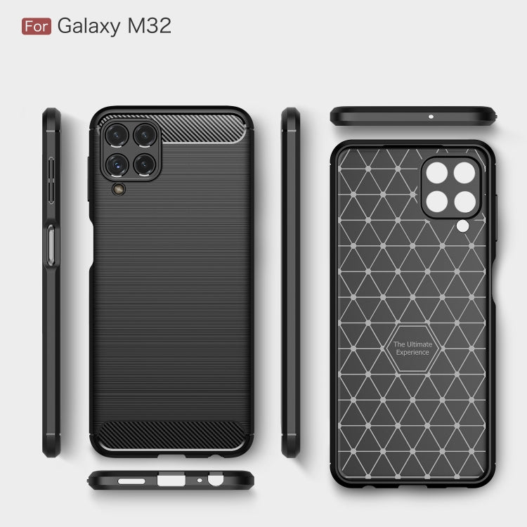 For Samsung Galaxy M32 (india) Brushed Texture Carbon Fiber TPU Case
