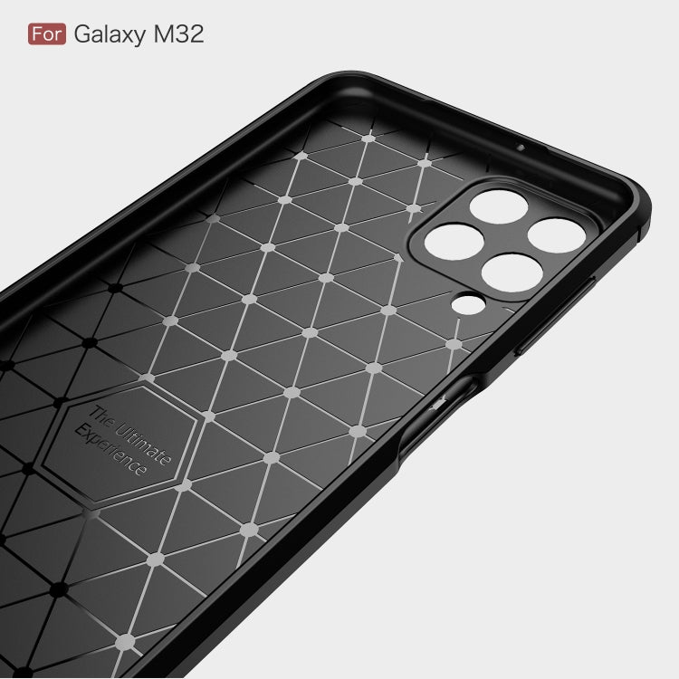 For Samsung Galaxy M32 (india) Brushed Texture Carbon Fiber TPU Case