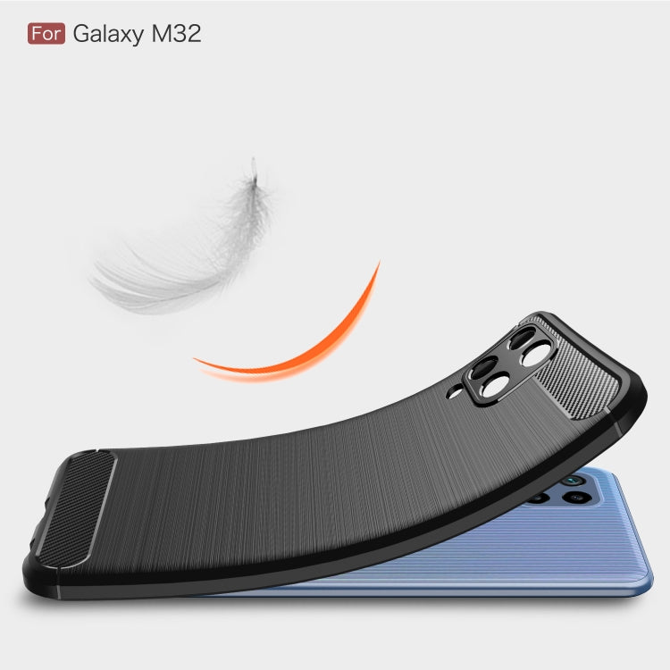 For Samsung Galaxy M32 (india) Brushed Texture Carbon Fiber TPU Case