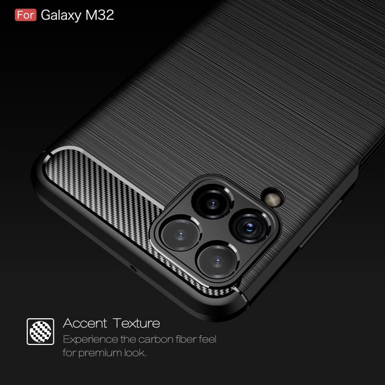 For Samsung Galaxy M32 (india) Brushed Texture Carbon Fiber TPU Case