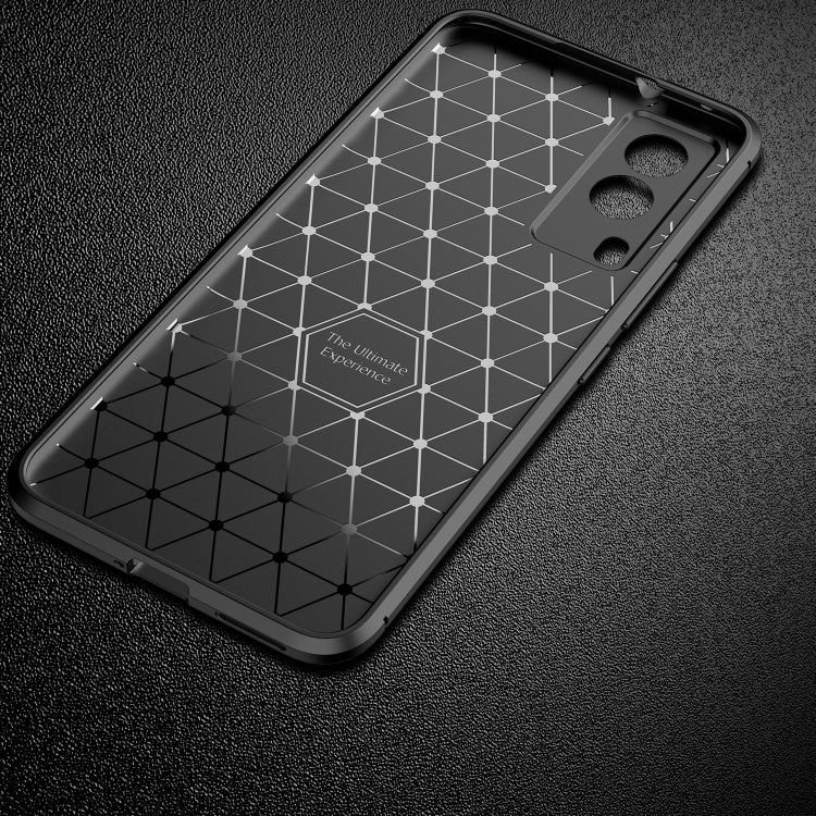 For vivo v21e 5G Carbon Fiber Texture Shockproof TPU Case