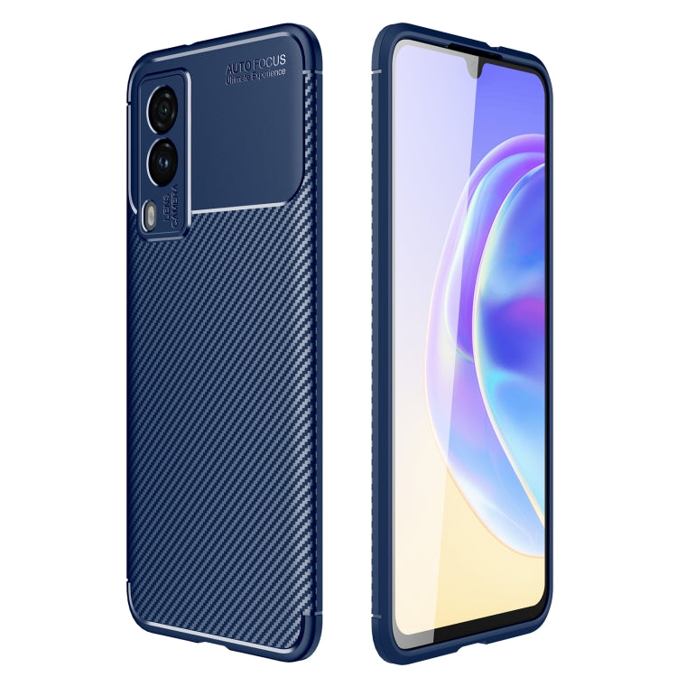 For vivo v21e 5G Carbon Fiber Texture Shockproof TPU Case