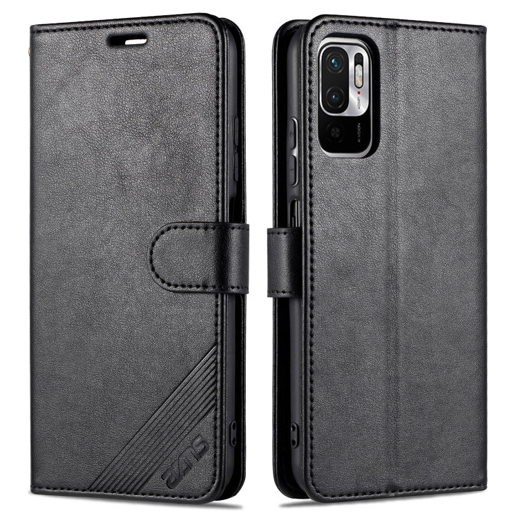 For Xiaomi Poco M3 Pro 5G / Redmi Note 10 5G AZNS Sheepskin Texture Horizontal Flip Leather Case with Holder & Card Slots & Wallet