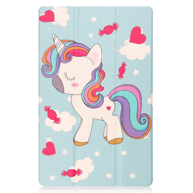 For Lenovo Qitian K10 TB-X6C6F / TB-X6C6X / TB-X6C6NBF Custer Painted TPU Smart Tablet Leather Case with Sleep / Wake-up Function & 3-Fold Holder