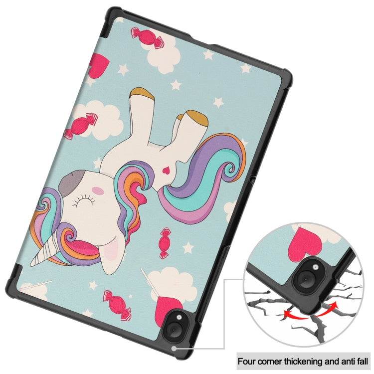 For Lenovo Qitian K10 TB-X6C6F / TB-X6C6X / TB-X6C6NBF Custer Painted TPU Smart Tablet Leather Case with Sleep / Wake-up Function & 3-Fold Holder