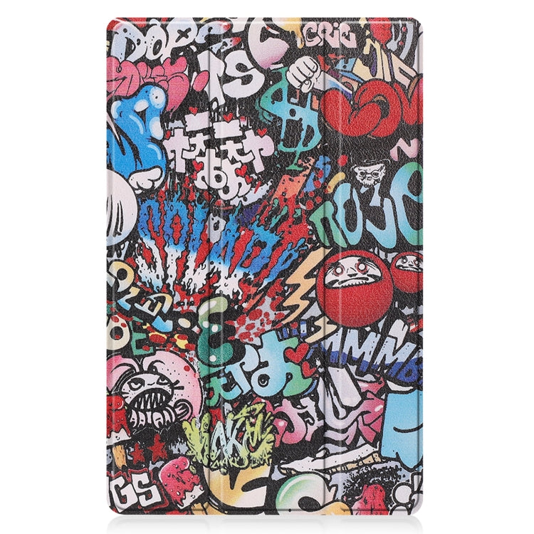 For Lenovo Qitian K10 TB-X6C6F / TB-X6C6X / TB-X6C6NBF Custer Painted TPU Smart Tablet Leather Case with Sleep / Wake-up Function & 3-Fold Holder