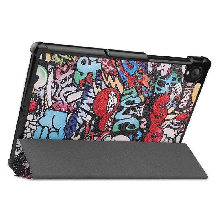 For Lenovo Qitian K10 TB-X6C6F / TB-X6C6X / TB-X6C6NBF Custer Painted TPU Smart Tablet Leather Case with Sleep / Wake-up Function & 3-Fold Holder