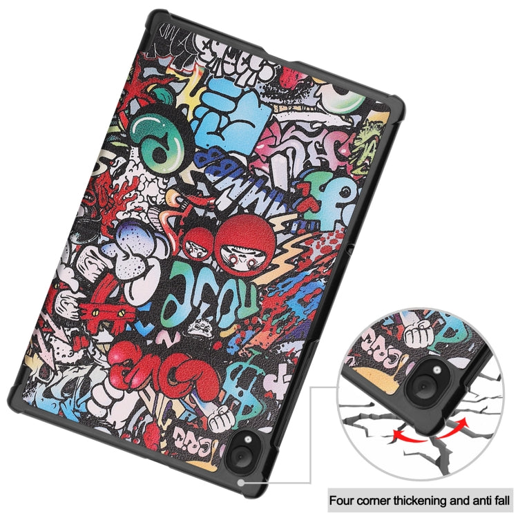 For Lenovo Qitian K10 TB-X6C6F / TB-X6C6X / TB-X6C6NBF Custer Painted TPU Smart Tablet Leather Case with Sleep / Wake-up Function & 3-Fold Holder