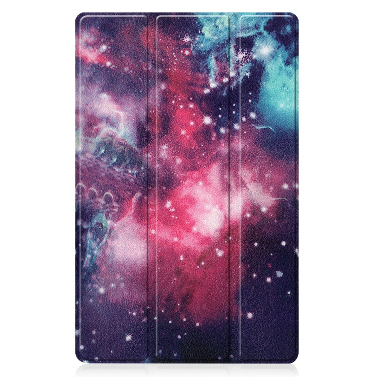 For Lenovo Qitian K10 TB-X6C6F / TB-X6C6X / TB-X6C6NBF Custer Painted TPU Smart Tablet Leather Case with Sleep / Wake-up Function & 3-Fold Holder
