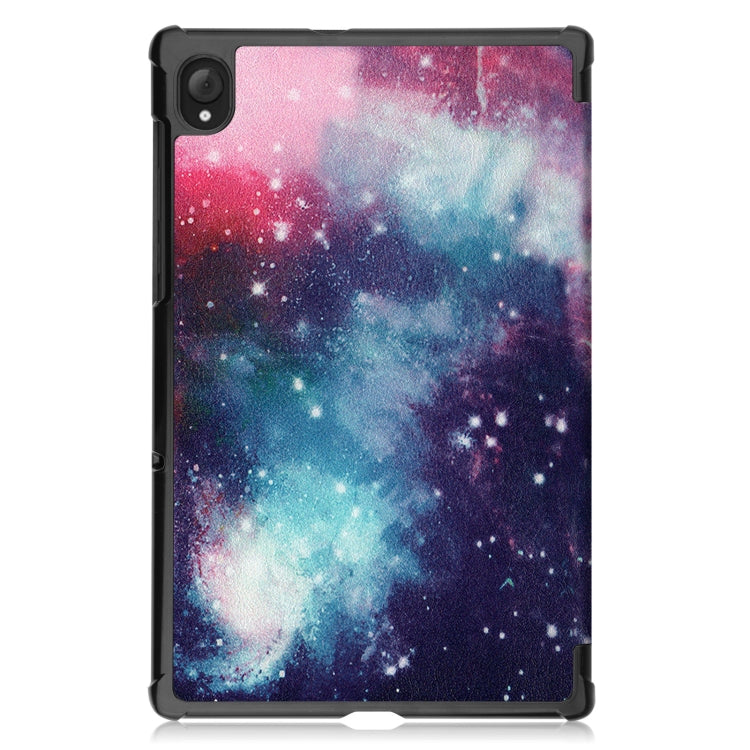 For Lenovo Qitian K10 TB-X6C6F / TB-X6C6X / TB-X6C6NBF Custer Painted TPU Smart Tablet Leather Case with Sleep / Wake-up Function & 3-Fold Holder