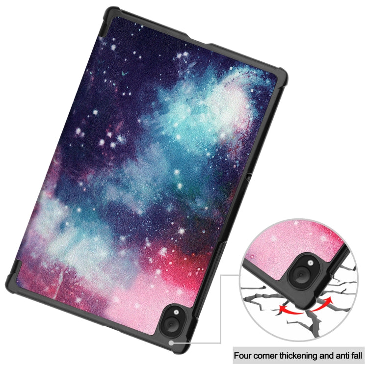 For Lenovo Qitian K10 TB-X6C6F / TB-X6C6X / TB-X6C6NBF Custer Painted TPU Smart Tablet Leather Case with Sleep / Wake-up Function & 3-Fold Holder