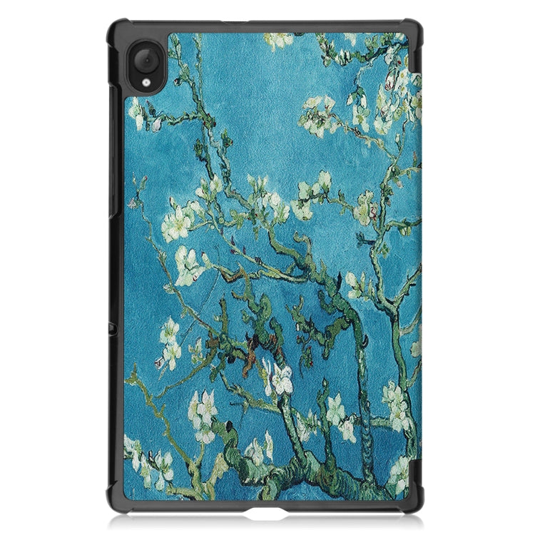 For Lenovo Qitian K10 TB-X6C6F / TB-X6C6X / TB-X6C6NBF Custer Painted TPU Smart Tablet Leather Case with Sleep / Wake-up Function & 3-Fold Holder