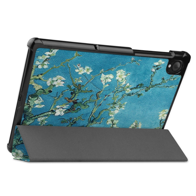 For Lenovo Qitian K10 TB-X6C6F / TB-X6C6X / TB-X6C6NBF Custer Painted TPU Smart Tablet Leather Case with Sleep / Wake-up Function & 3-Fold Holder