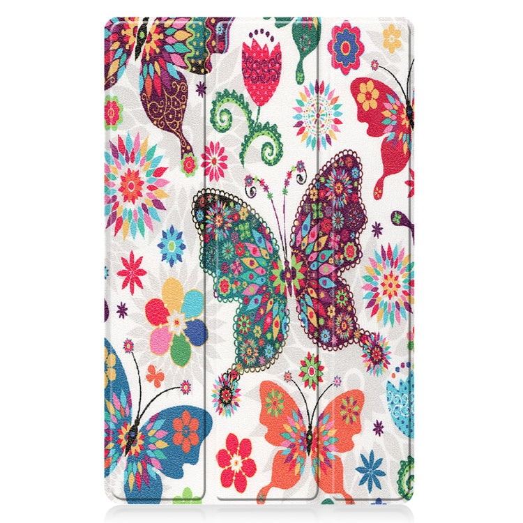 For Lenovo Qitian K10 TB-X6C6F / TB-X6C6X / TB-X6C6NBF Custer Painted TPU Smart Tablet Leather Case with Sleep / Wake-up Function & 3-Fold Holder