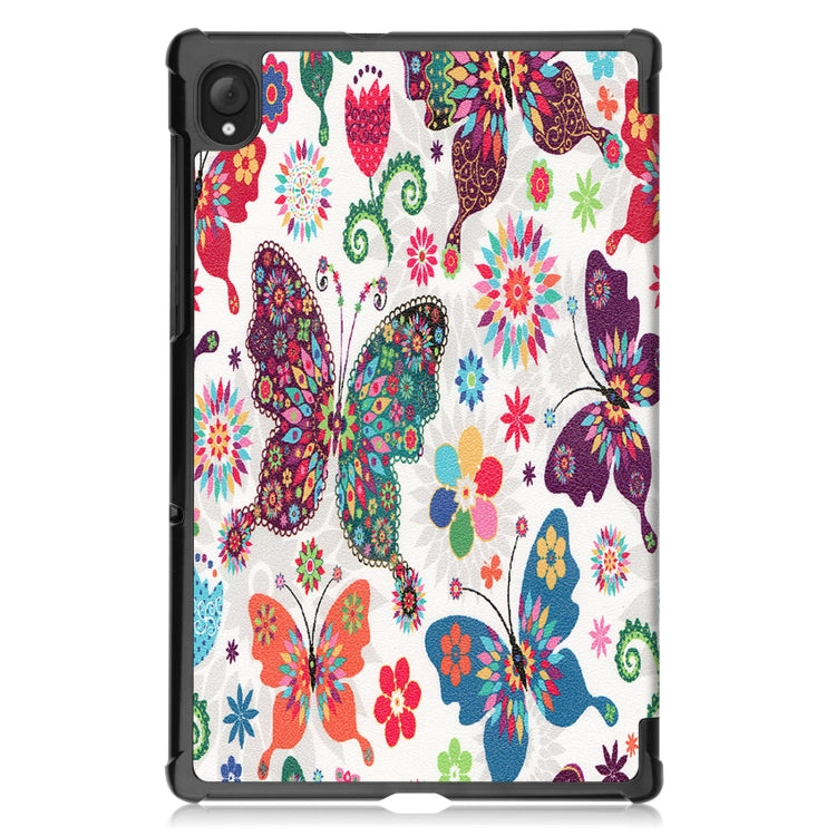 For Lenovo Qitian K10 TB-X6C6F / TB-X6C6X / TB-X6C6NBF Custer Painted TPU Smart Tablet Leather Case with Sleep / Wake-up Function & 3-Fold Holder
