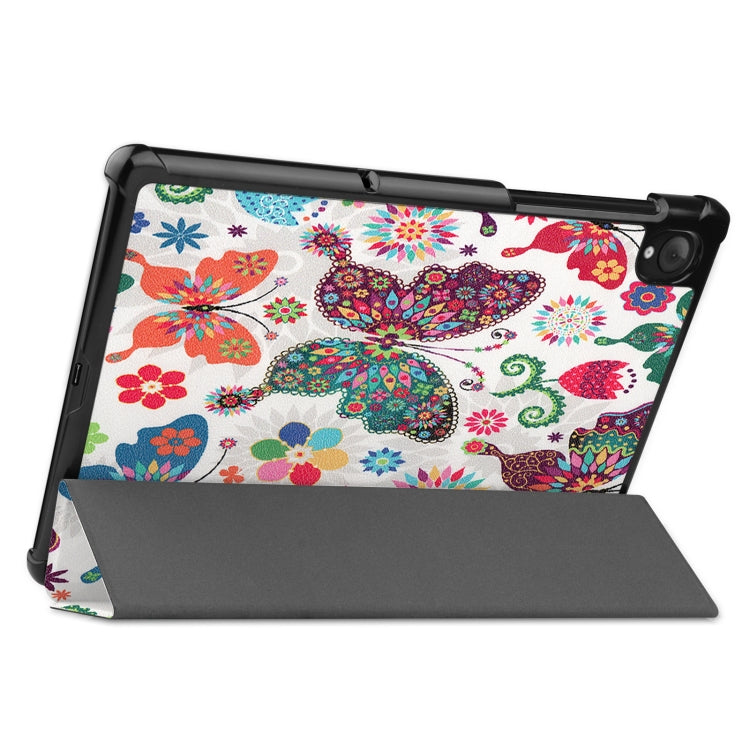 For Lenovo Qitian K10 TB-X6C6F / TB-X6C6X / TB-X6C6NBF Custer Painted TPU Smart Tablet Leather Case with Sleep / Wake-up Function & 3-Fold Holder