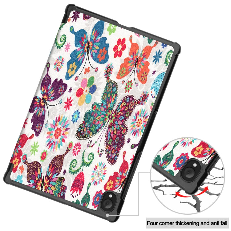 For Lenovo Qitian K10 TB-X6C6F / TB-X6C6X / TB-X6C6NBF Custer Painted TPU Smart Tablet Leather Case with Sleep / Wake-up Function & 3-Fold Holder