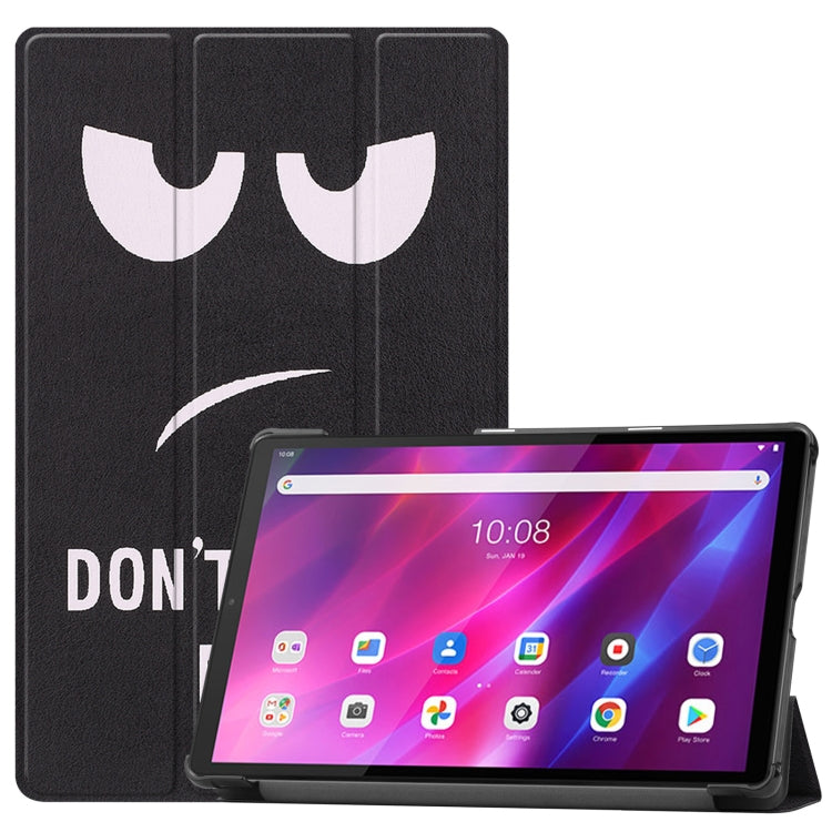 For Lenovo Qitian K10 TB-X6C6F / TB-X6C6X / TB-X6C6NBF Custer Painted TPU Smart Tablet Leather Case with Sleep / Wake-up Function & 3-Fold Holder