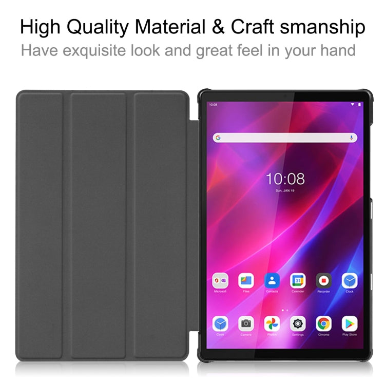 For Lenovo Qitian K10 TB-X6C6F / TB-X6C6X / TB-X6C6NBF Custer Painted TPU Smart Tablet Leather Case with Sleep / Wake-up Function & 3-Fold Holder