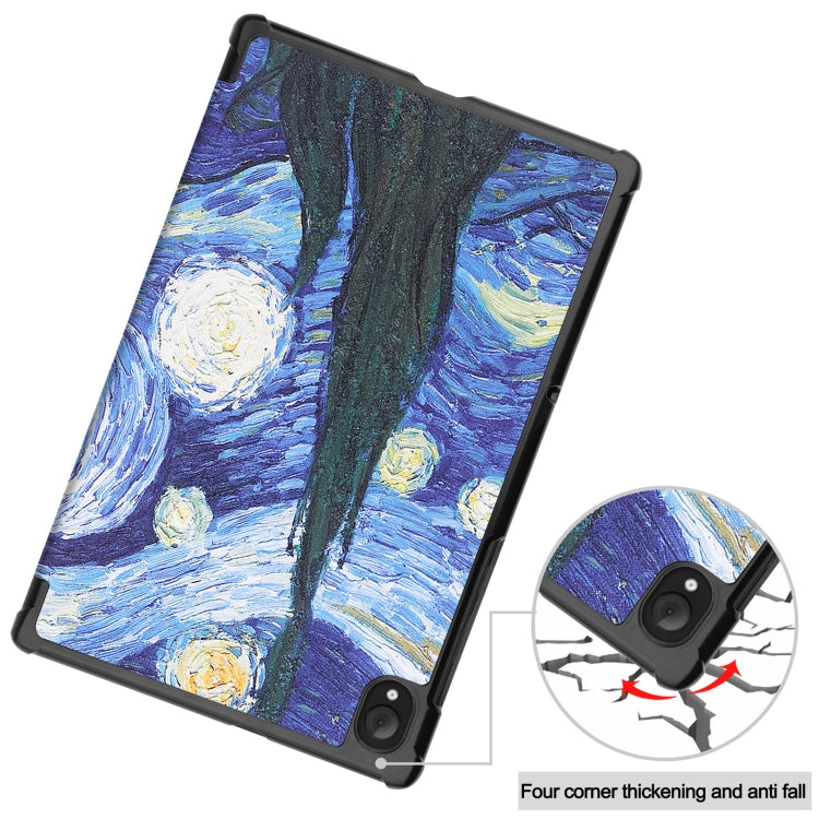 For Lenovo Qitian K10 TB-X6C6F / TB-X6C6X / TB-X6C6NBF Custer Painted TPU Smart Tablet Leather Case with Sleep / Wake-up Function & 3-Fold Holder