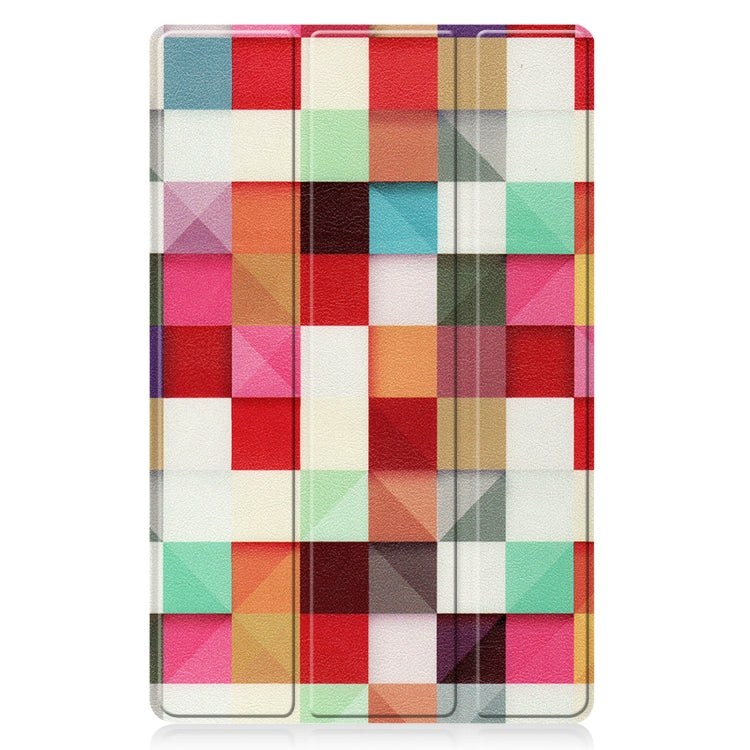 For Lenovo Qitian K10 TB-X6C6F / TB-X6C6X / TB-X6C6NBF Custer Painted TPU Smart Tablet Leather Case with Sleep / Wake-up Function & 3-Fold Holder
