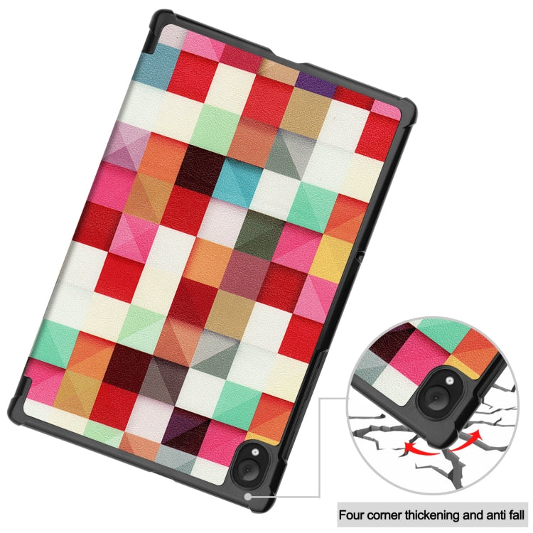 For Lenovo Qitian K10 TB-X6C6F / TB-X6C6X / TB-X6C6NBF Custer Painted TPU Smart Tablet Leather Case with Sleep / Wake-up Function & 3-Fold Holder
