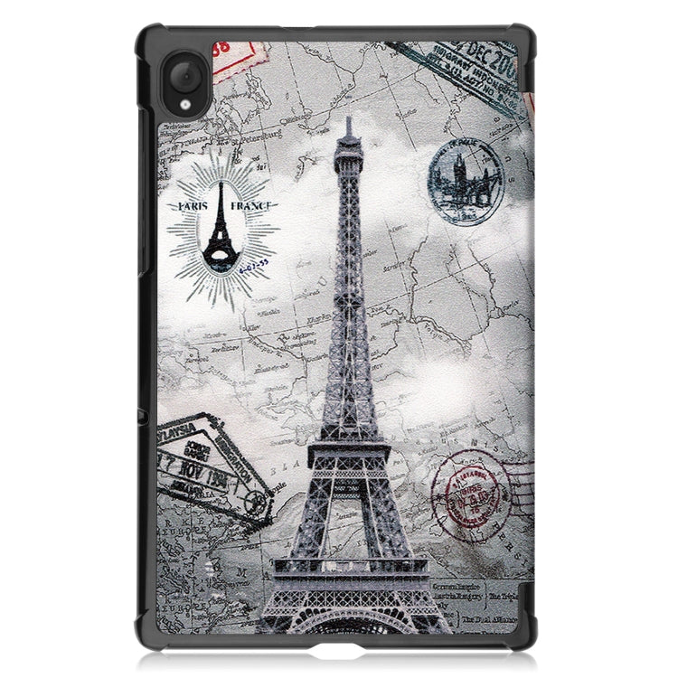 For Lenovo Qitian K10 TB-X6C6F / TB-X6C6X / TB-X6C6NBF Custer Painted TPU Smart Tablet Leather Case with Sleep / Wake-up Function & 3-Fold Holder