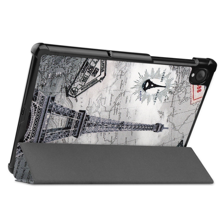 For Lenovo Qitian K10 TB-X6C6F / TB-X6C6X / TB-X6C6NBF Custer Painted TPU Smart Tablet Leather Case with Sleep / Wake-up Function & 3-Fold Holder