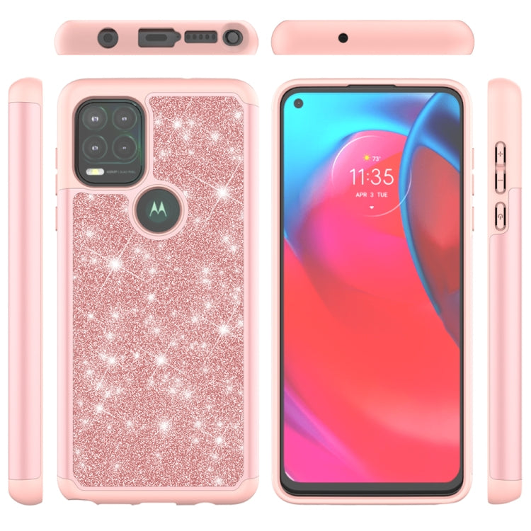 For Motorola Moto G Stylus 5G Glitter Powder Contrast Skin Shockproof Silicone + PC Protective Case