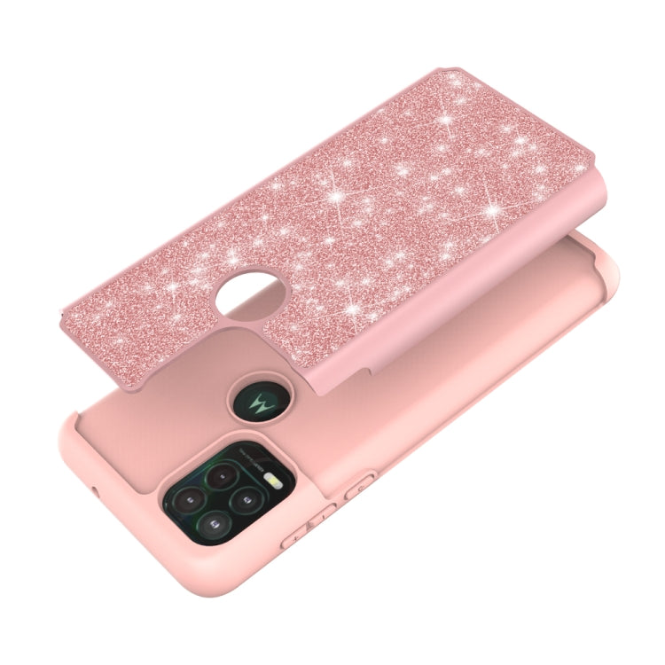 For Motorola Moto G Stylus 5G Glitter Powder Contrast Skin Shockproof Silicone + PC Protective Case