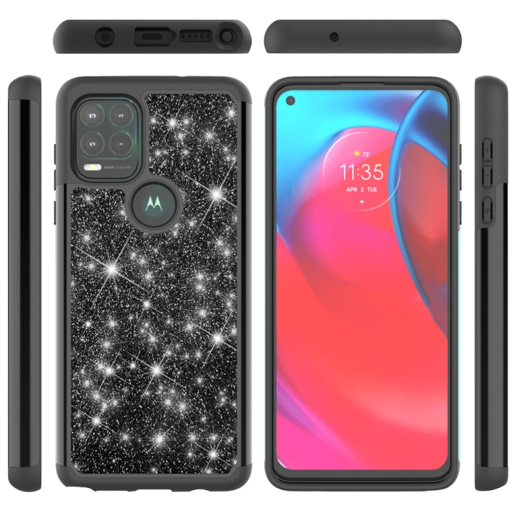 For Motorola Moto G Stylus 5G Glitter Powder Contrast Skin Shockproof Silicone + PC Protective Case