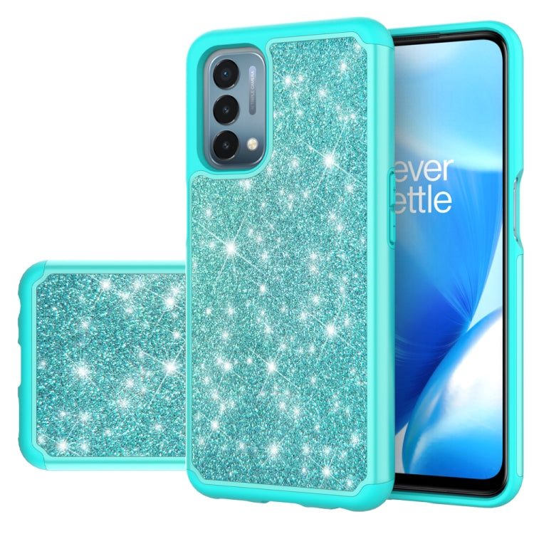 For OnePlus Nord N200 5G Glitter Powder Contrast Skin Shockproof Silicone + PC Protective Case
