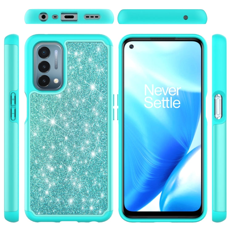 For OnePlus Nord N200 5G Glitter Powder Contrast Skin Shockproof Silicone + PC Protective Case
