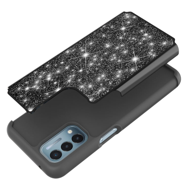 For OnePlus Nord N200 5G Glitter Powder Contrast Skin Shockproof Silicone + PC Protective Case