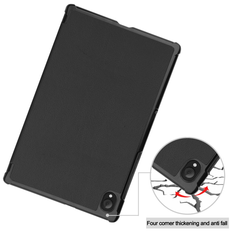For Lenovo Qitian K10 TB-X6C6F / TB-X6C6X / TB-X6C6NBF Custer Texture Horizontal Flip Leather Case with Three-folding Holder & Sleep / Wake-up Function