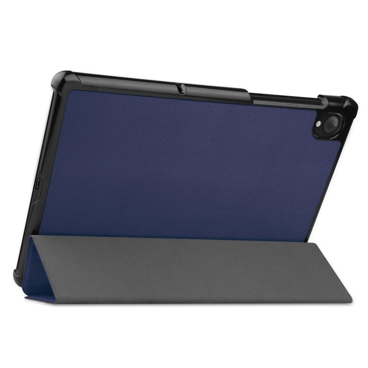 For Lenovo Qitian K10 TB-X6C6F / TB-X6C6X / TB-X6C6NBF Custer Texture Horizontal Flip Leather Case with Three-folding Holder & Sleep / Wake-up Function