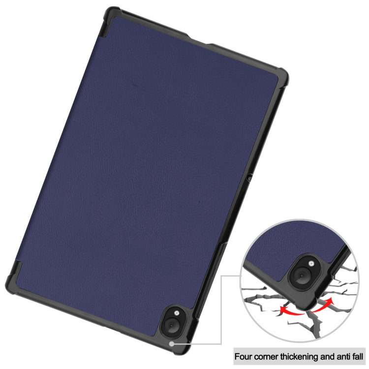 For Lenovo Qitian K10 TB-X6C6F / TB-X6C6X / TB-X6C6NBF Custer Texture Horizontal Flip Leather Case with Three-folding Holder & Sleep / Wake-up Function