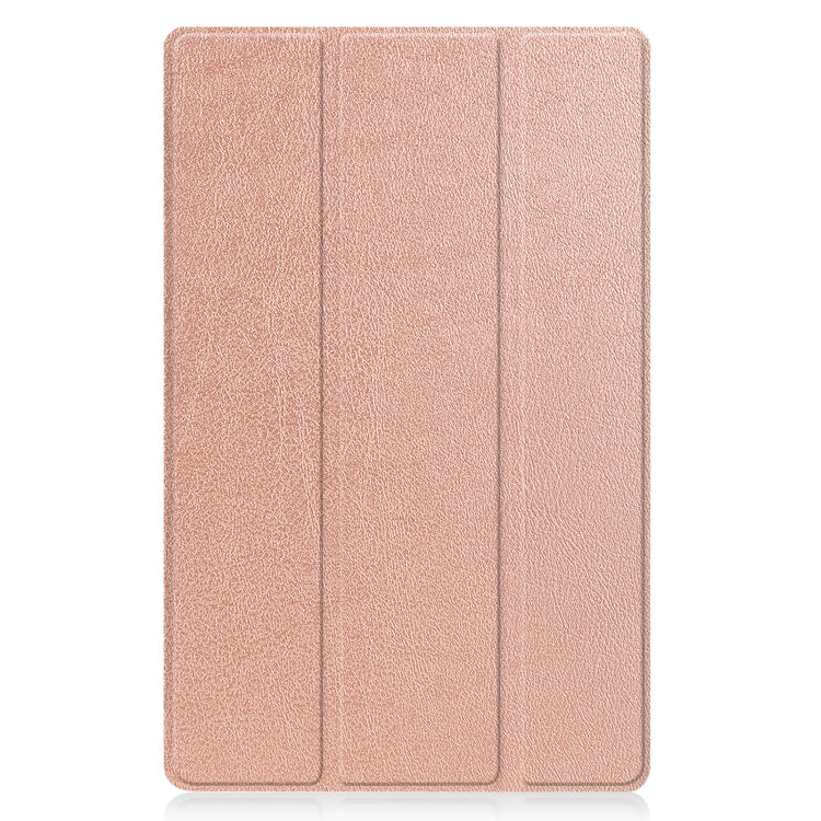For Lenovo Qitian K10 TB-X6C6F / TB-X6C6X / TB-X6C6NBF Custer Texture Horizontal Flip Leather Case with Three-folding Holder & Sleep / Wake-up Function
