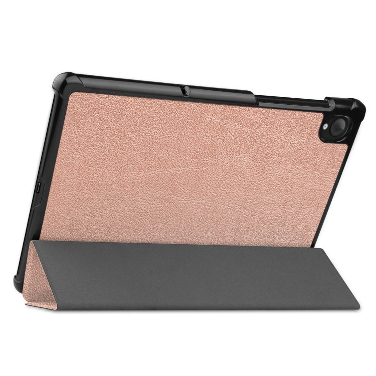 For Lenovo Qitian K10 TB-X6C6F / TB-X6C6X / TB-X6C6NBF Custer Texture Horizontal Flip Leather Case with Three-folding Holder & Sleep / Wake-up Function