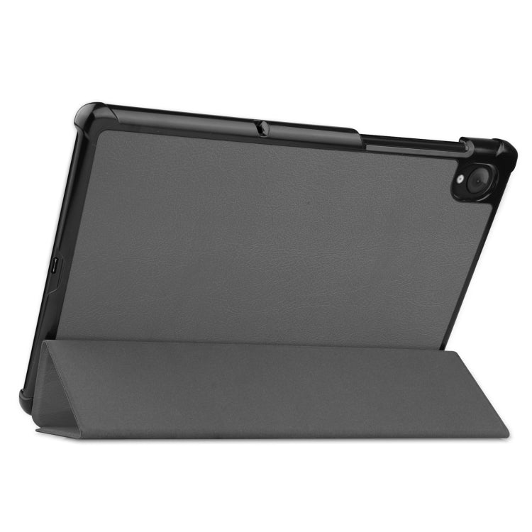 For Lenovo Qitian K10 TB-X6C6F / TB-X6C6X / TB-X6C6NBF Custer Texture Horizontal Flip Leather Case with Three-folding Holder & Sleep / Wake-up Function