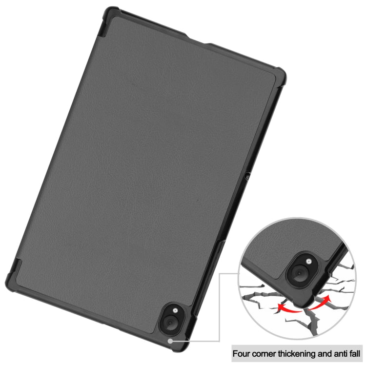 For Lenovo Qitian K10 TB-X6C6F / TB-X6C6X / TB-X6C6NBF Custer Texture Horizontal Flip Leather Case with Three-folding Holder & Sleep / Wake-up Function