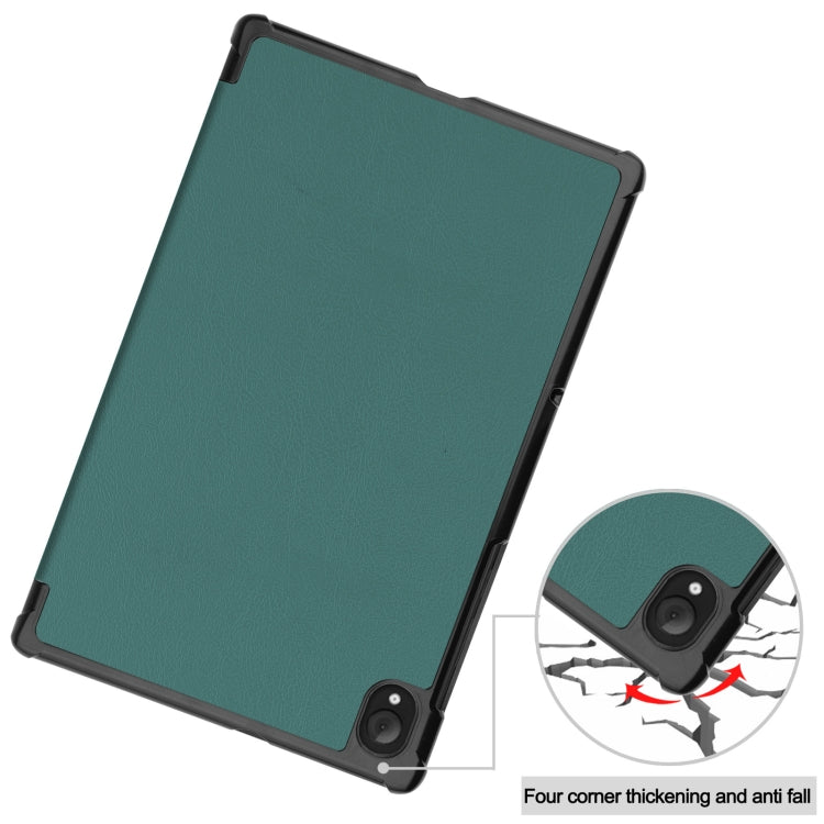 For Lenovo Qitian K10 TB-X6C6F / TB-X6C6X / TB-X6C6NBF Custer Texture Horizontal Flip Leather Case with Three-folding Holder & Sleep / Wake-up Function