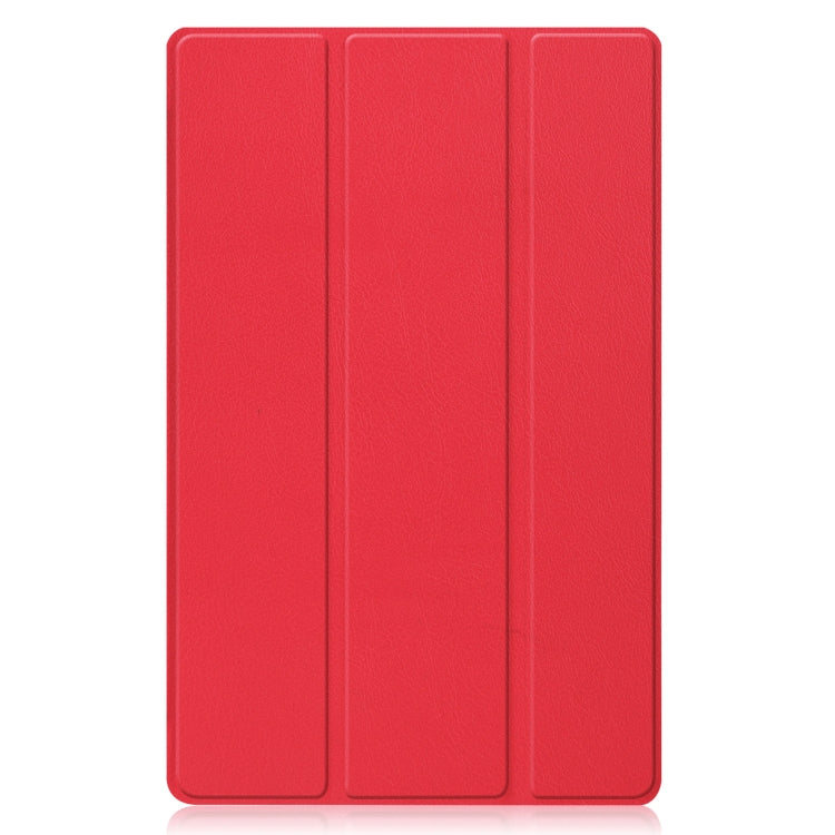 For Lenovo Qitian K10 TB-X6C6F / TB-X6C6X / TB-X6C6NBF Custer Texture Horizontal Flip Leather Case with Three-folding Holder & Sleep / Wake-up Function