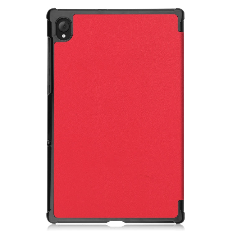 For Lenovo Qitian K10 TB-X6C6F / TB-X6C6X / TB-X6C6NBF Custer Texture Horizontal Flip Leather Case with Three-folding Holder & Sleep / Wake-up Function