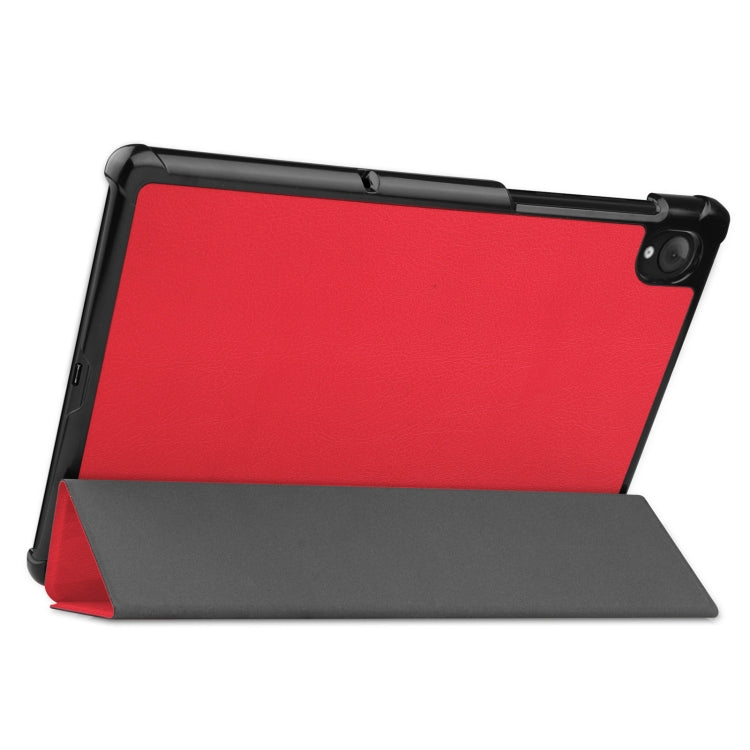 For Lenovo Qitian K10 TB-X6C6F / TB-X6C6X / TB-X6C6NBF Custer Texture Horizontal Flip Leather Case with Three-folding Holder & Sleep / Wake-up Function