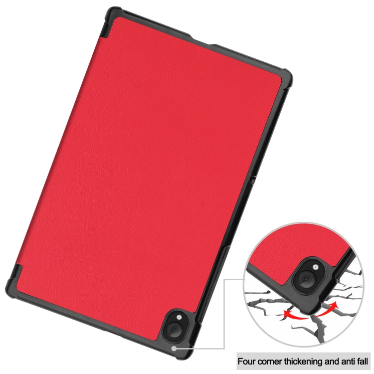 For Lenovo Qitian K10 TB-X6C6F / TB-X6C6X / TB-X6C6NBF Custer Texture Horizontal Flip Leather Case with Three-folding Holder & Sleep / Wake-up Function