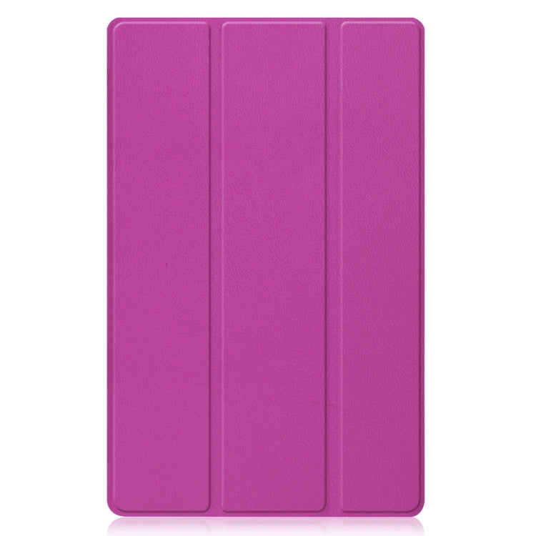 For Lenovo Qitian K10 TB-X6C6F / TB-X6C6X / TB-X6C6NBF Custer Texture Horizontal Flip Leather Case with Three-folding Holder & Sleep / Wake-up Function