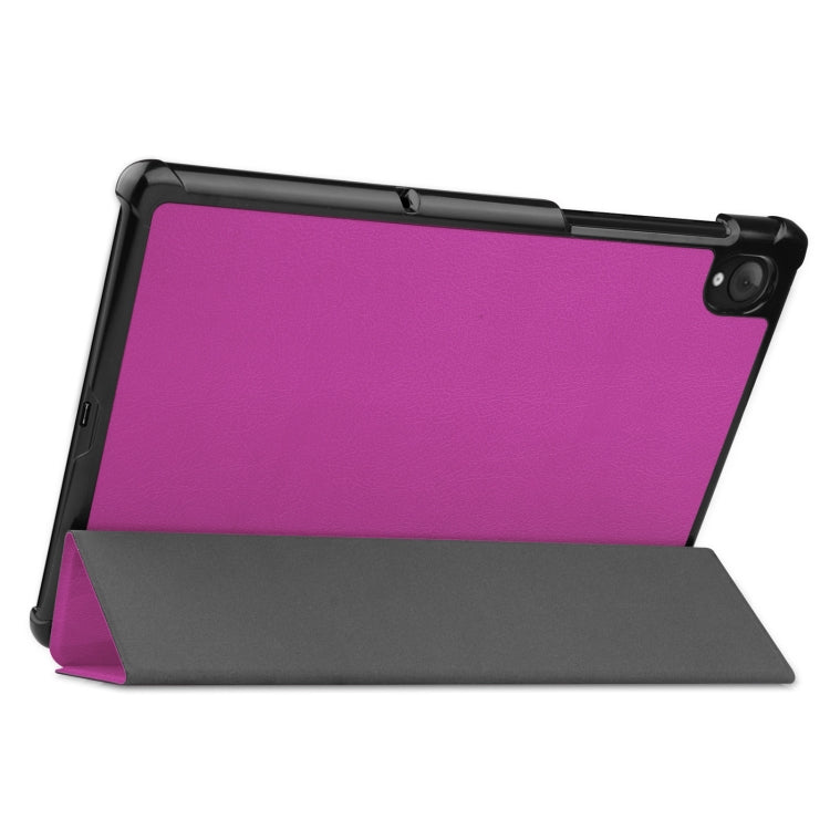 For Lenovo Qitian K10 TB-X6C6F / TB-X6C6X / TB-X6C6NBF Custer Texture Horizontal Flip Leather Case with Three-folding Holder & Sleep / Wake-up Function